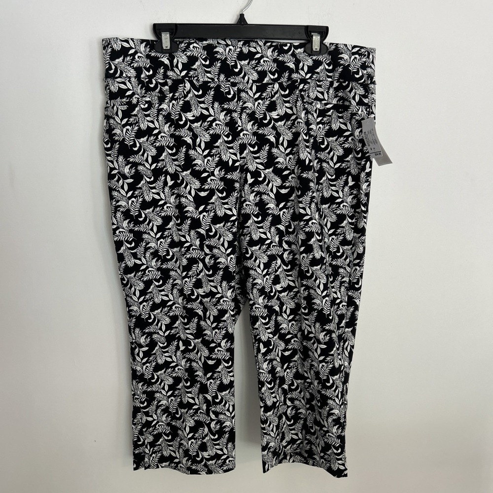 Christopher & Banks Denim Capri Pants Black With Pineapples Size 6 New With Tags